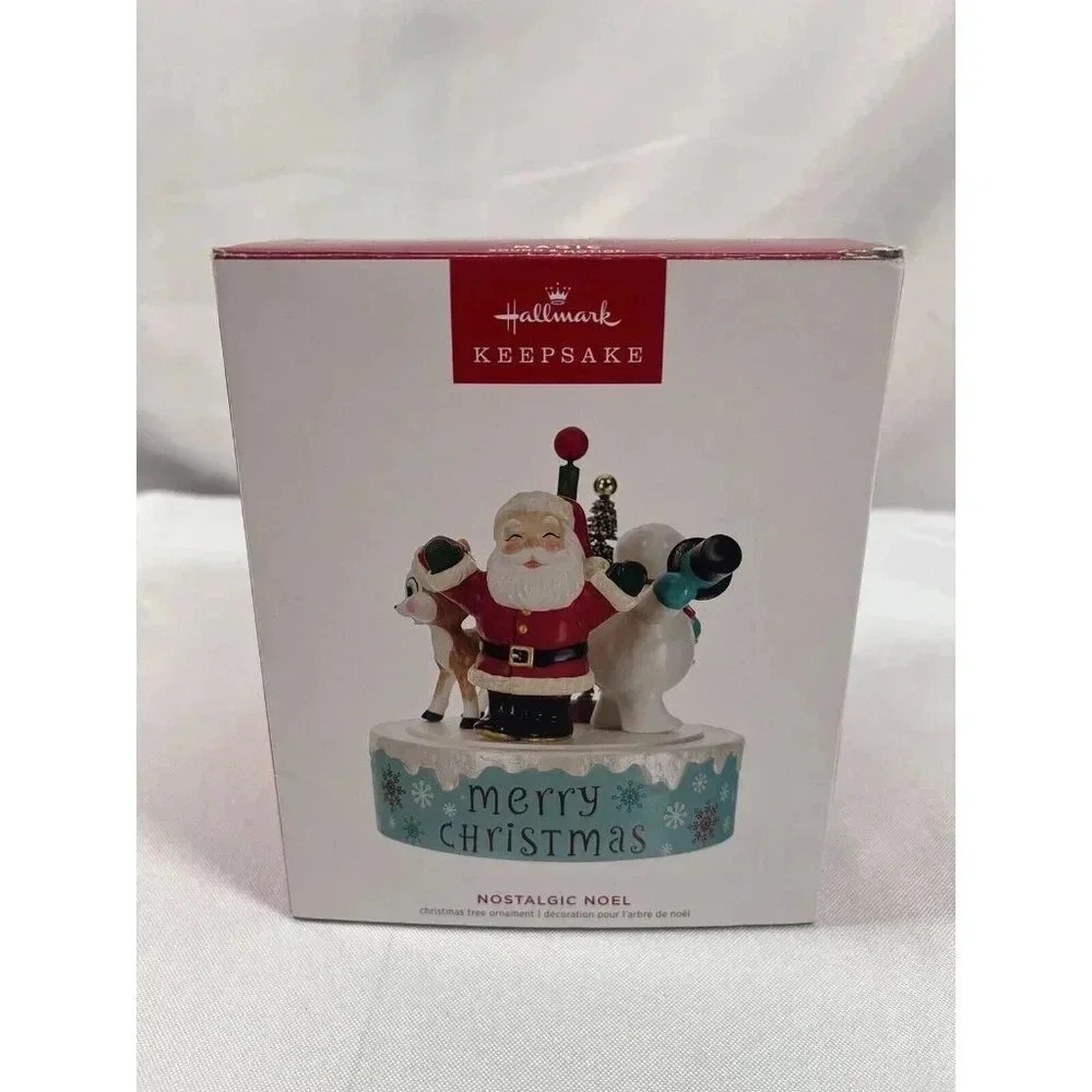Hallmark 2023 Nostalgic Noel Santa Reindeer Snowman Christmas Ornament NIB